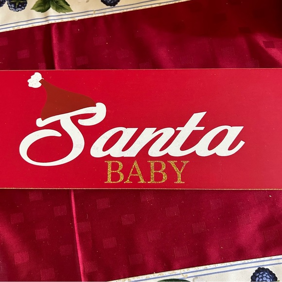 Christmas Santa Baby Sign and Gold Wire Decor - Picture 5 of 11